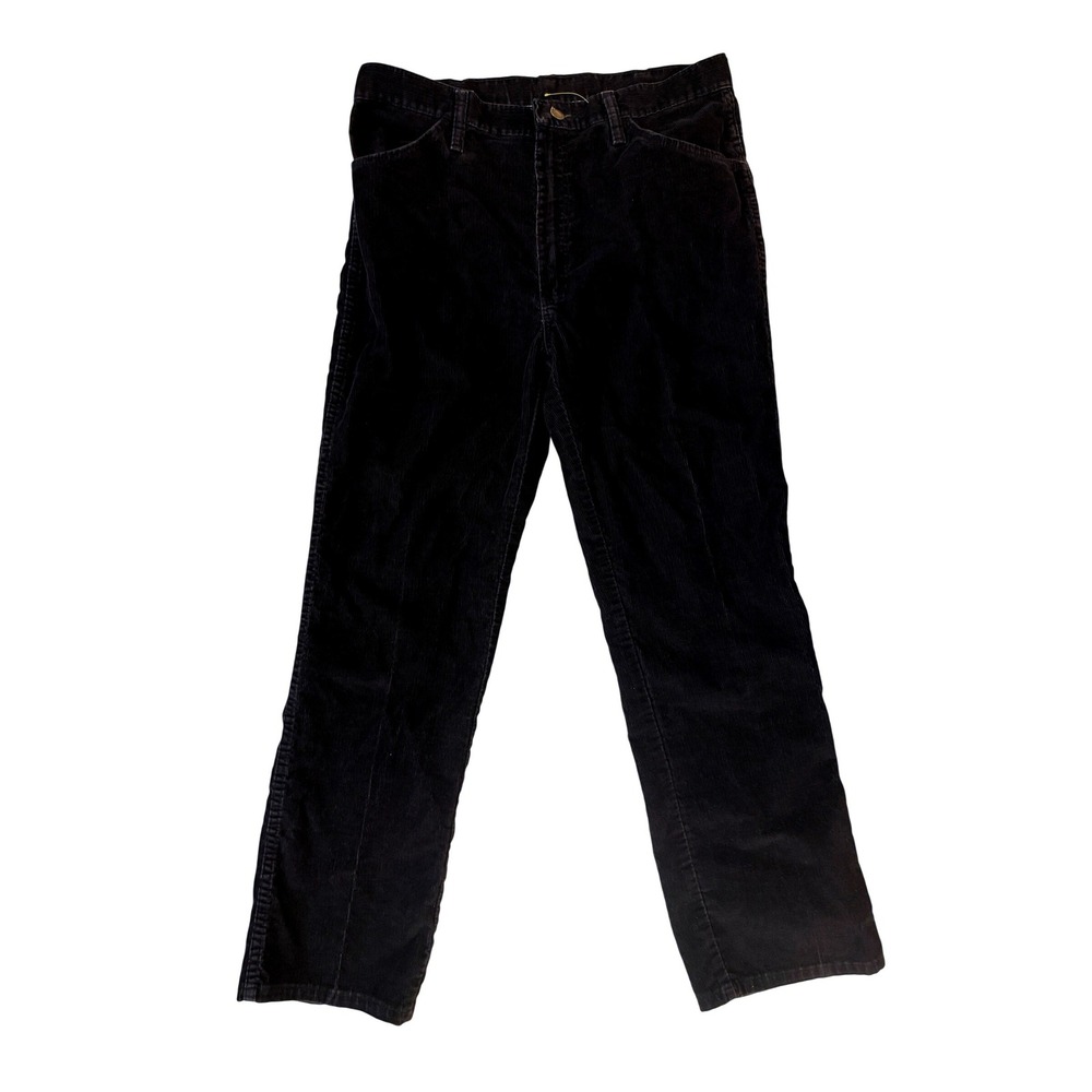 Vintage 90s Rustler Black Corduroy Pants Mens 36x30 Made in USA‎ Straight Leg